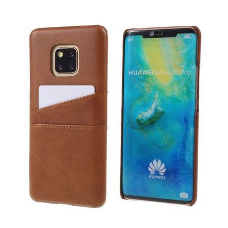 Huawei Mate 20 Pro Syntetläder Hårt Plast Mobilskal Med Kort