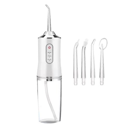 Oral Irrigator Dental USB Oppladbar Vanntråd Tannpirker 4 Jet Tips 220ml 3 Moduser Tannrenser