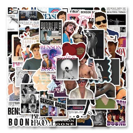 60 kpl vedenpitäviä Benson Boone -tarroja tee-se-itse-puhelinkuorille, kannettaville tietokoneille ja scrapbookingille