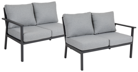 Brafab Samvaro High Modulsoffa avslut Antracit/Pearl Grey, Utemöbler