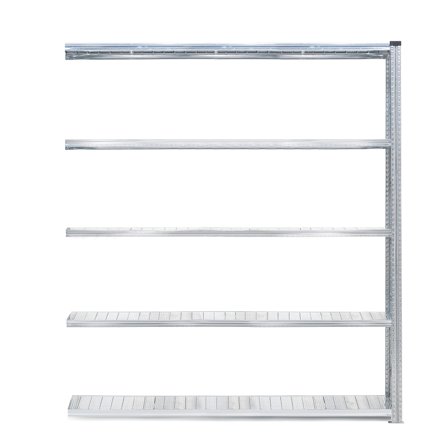 Regalsystem TRANSFORM, Anbaumodul mit 5 Böden, 2500 x 1800 x 400 mm, verzinkt