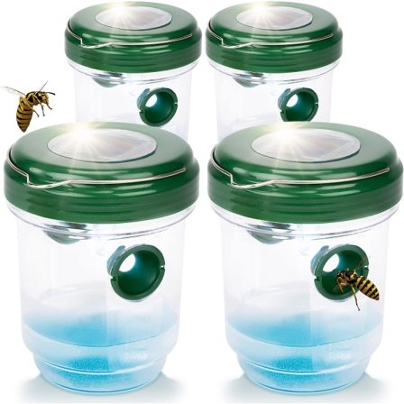 Flue-, hvepse- og myggefælde; Bug Catcher, hvepse; Solcelledrevet med LED-lys - Sæt med 4 CDQ