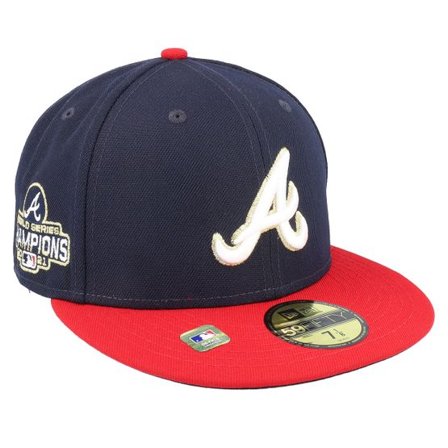 New Era - MLB Blå fitted Keps - Atlanta Braves MLB22 Gold 59FIFTY Navy/Red Fitted @ Hatstore