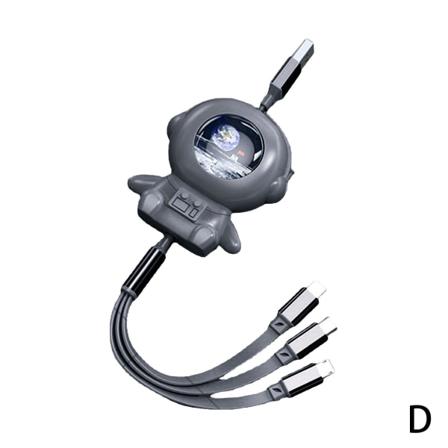 Astronaut 3-i-1 Usb Kabel Datalinje Fem Växlar Infällbara Universum