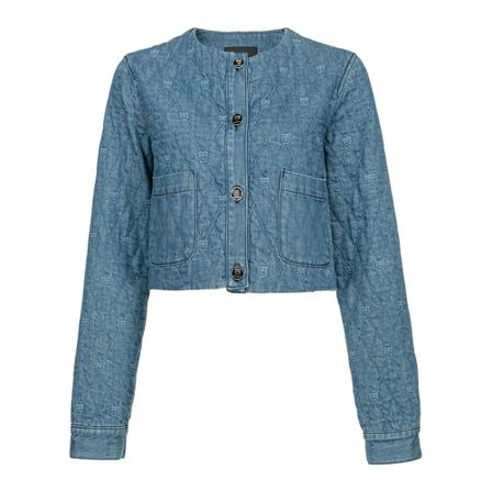 Pinko Quilted Denim Jakke Blå, Dame, Størrelse: S