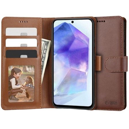 Tech-Protect Galaxy A55 5G Plånboksfodral - Brun - Kompatibel 90 90,SD