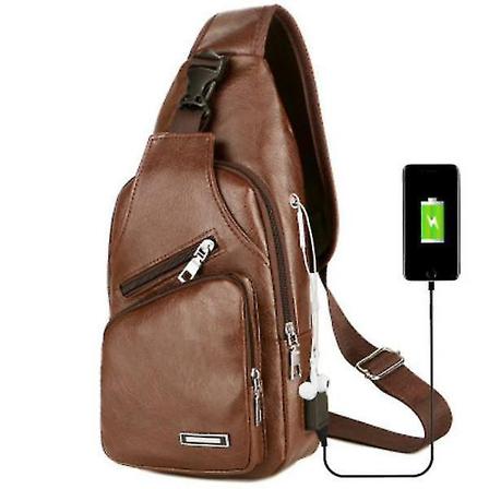 Mode Män Bröstväska Casual Crossbody Axelväska (brun)