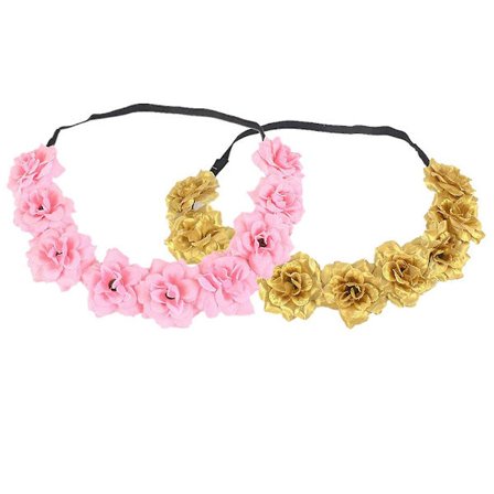 2-pak Roser Blomsterkrans Hårbøjle Brude Bryllup Hår Garland Krans Hovedbeklædning Hårtilbehør Til Piger, Kvinder, Børn