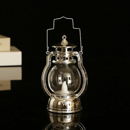 LED elektronisk ljus vindlampa dekoration silver