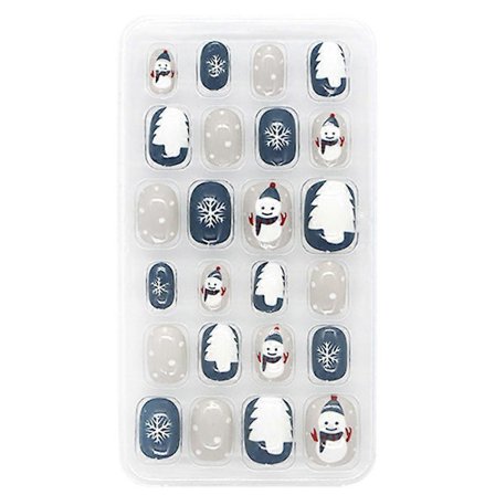 Nails Julröd Press On Naglar för Flickor Stil 4