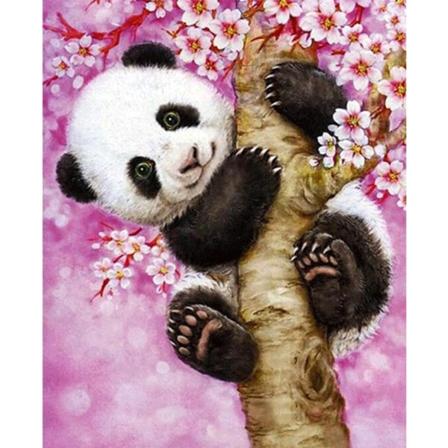 Diamond Painting Fyrkantiga Pärlor 50x70 Cm 5d Diy Djur Panda Multifärg