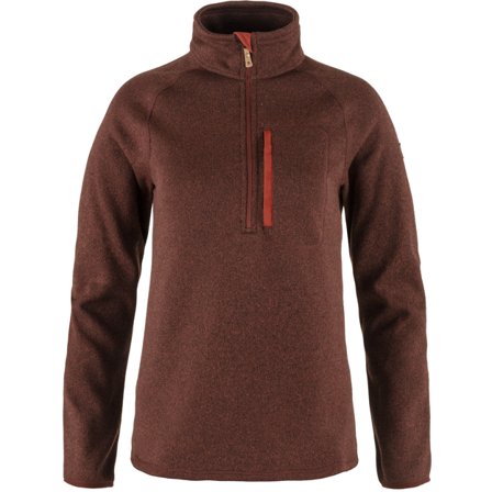Fjällräven Women's Övik Fleece Half Zip Top in Autumn Leaf | Size: 2XS, G-1000