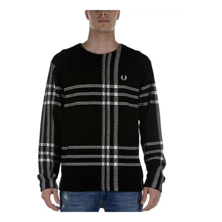 Fred Perry, Round-neck Knitwear Zwart, Heren, Maat:L