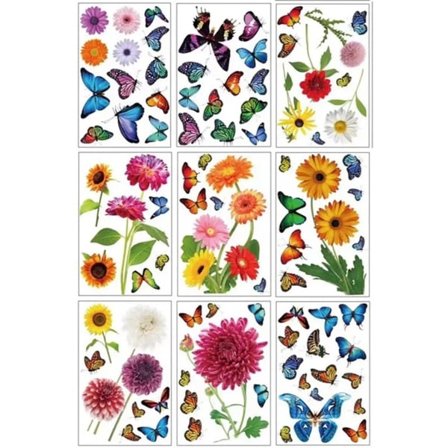 Vindueklistermærker Forårsvindue Billeder Blomster Vindue Dekorationer Sommer Glasklistermærker Selvklæbende Vindue Dekorationer