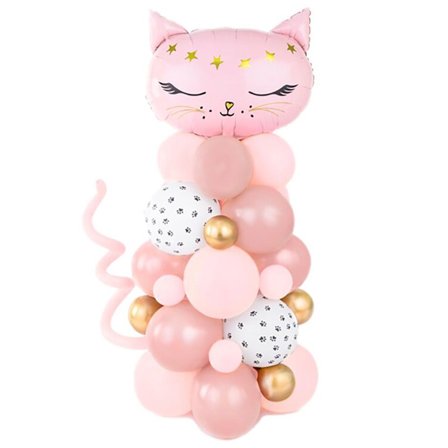 Ballongbukett Rosa Katt - Baby Shower Dekoration - Kalaslagret.se