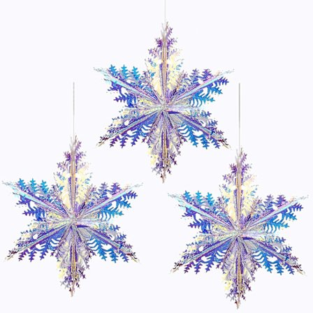 Iriserande Snöflinga Ornament Hängande Dekoration, Folie Tak Dekorativ För Jul Bröllop Duschen Festen Fairy Princess Regnbåge Show Dekoration