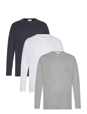 3Pk Basic Tee L/S T-shirts Long-sleeved Grå Lindbergh*Betinget Tilbud