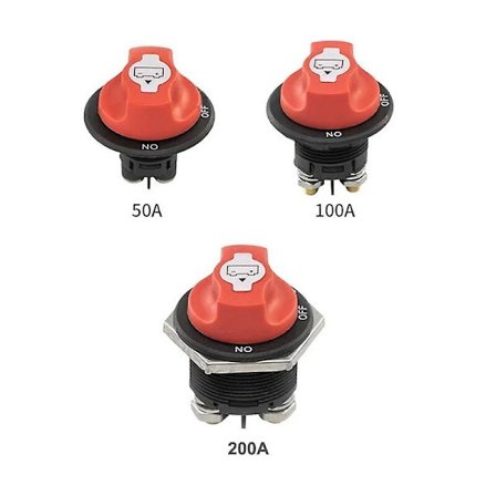 50A 100A 200A Bilbatteri Race Rally Switch 12V Batterifrånkoppling Isolator Avstängningsbrytare Kit för Husbil Motorcykel Lastbil Båt