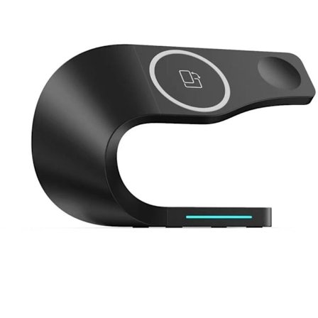 4 i 1 trådløs ladestasjon for Apple Series Iphone Watch Airpods, 15W hurtigladingstativ(Svart)