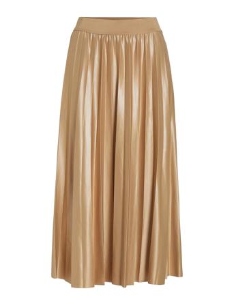 Vinitban Skirt - Noos Skirts Pleated Skirts Gull Vila*Betinget Tilbud