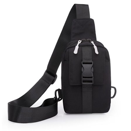 1 stk. Klassisk ensfarvet vandtæt skolepar mode casual crossbody skuldertaske (sort)