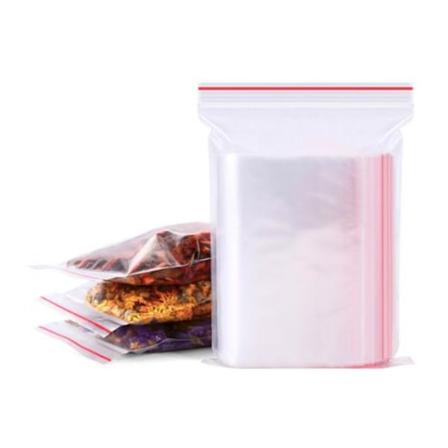 Förpackning om 100 - 4x6cm genomskinlig dragkedja