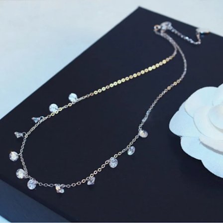 925 Sterling Silver Trendig Glänsande AAA Cubic Zirconia Choker Enkelt Cubic Zirconia Halsband för Mode Tjej Present Smycken