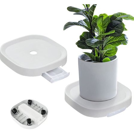 Plantpall Caddy med dolda hjul Dräneringsbricka Trädgård Rollin