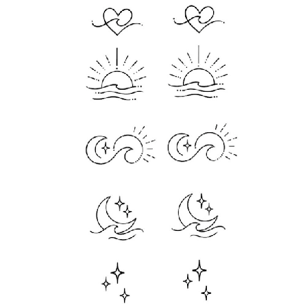 Liten Fräsch Vattentät Tatuering Patch Semi Permanent Och Vattentät Hållbar K1V4