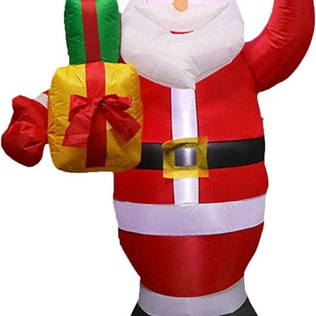 Oppustelige julelegetøj byder julemanden velkommen med lys, oppustelige