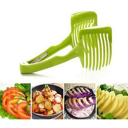 FlkwoH Citron Tomat Potatis Skärare Frukt Rund Skärare Hållare Kök Verktyg Tillbehör