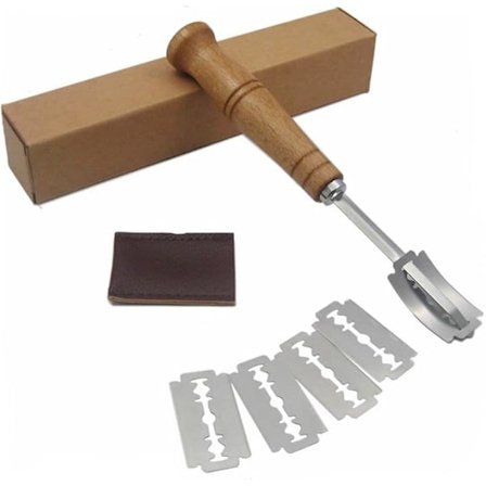 Brødskæringsværktøj, brødkniv, bagerkniv, markeringskniv med 5 blade, til bagning, snitning, rugbrødsmønster