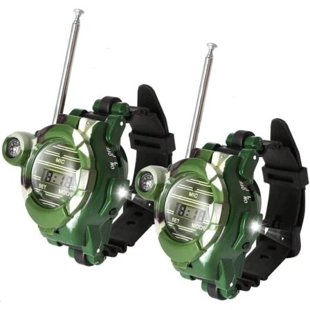 Toveisradio Walkie Talkie Klokke med Lommelykt, Leker og Gaver for Utendørs Lek for Barn, Gutter og Jenter - 2 Pakning