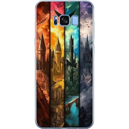 Kompatibel Mobilcover til Samsung Samsung Galaxy S8 Fire magiske slotte i forskellige elementfarver, episk fantasykunst med ild vand luft og mørke i