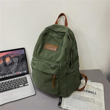 Ny ryggsäck för högskolestudenter för par stil Ins Cool flicka Pojke Canvas Grön Laptop Mode Kvinnlig Ryggsäck Man Reseryggsäck