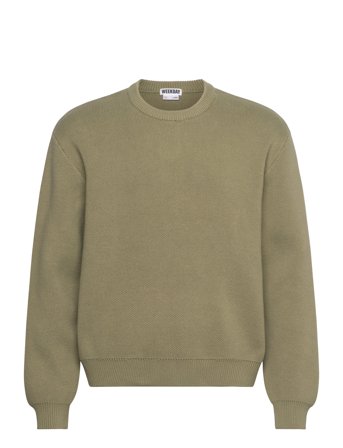 Weekday Regular Knitted Cotton Sweater - Khaki green - XS