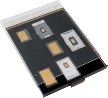 MB møntboks til 9 guldbarrer i blisteremballage