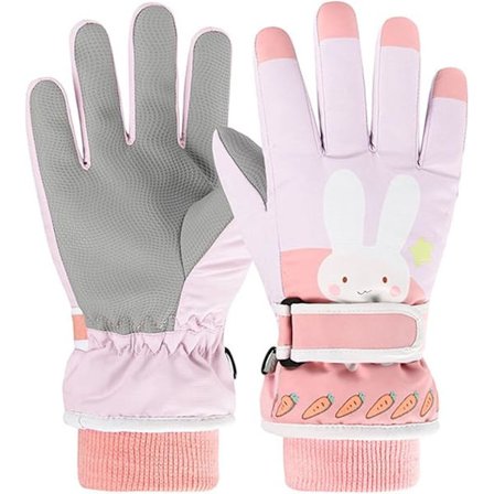 Børneskihandsker, vintersnehandsker, vandtætte og varme handsker, skihandsker, kælkhandsker, varme handsker til drenge og piger, pink