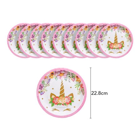 145 st Födelsedagsdekorationer för Barnkalas Set Flicka Grattis på Födelsedagen Regnbåge Enhörning Tema Kalastillbehör[mo]