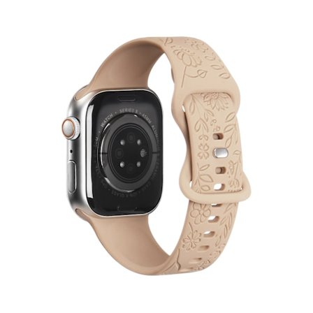 Passer til iwatchS9 876SE Apple Watch-reim med preget liten rose i silikon