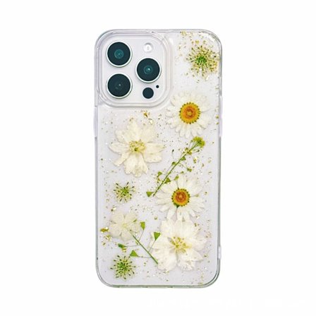 Hvid Phoenix Guldfolie Multi-Blomst Mobiltelefon Cover til Apple 16promax/15