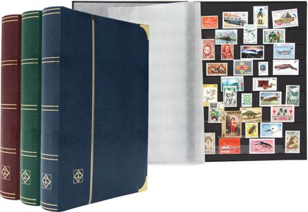 COMFORT DELUXE Indstiksbog - A4 - 64 sorte sider -tilfældige farver - Leuchtturm