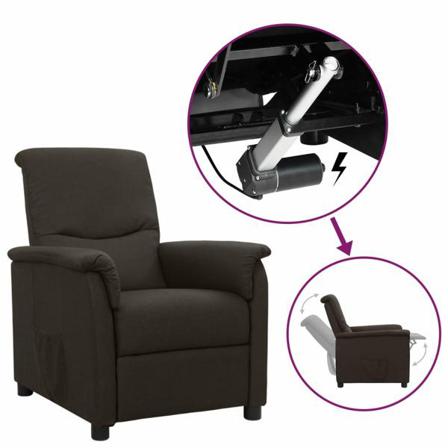 Vidaxl Reclinerfåtölj Med Uppresningshjälp Mörkbrun Tyg Brun