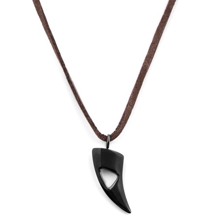 Black Cutout Leather Iconic Necklace for Men - Leather necklaces