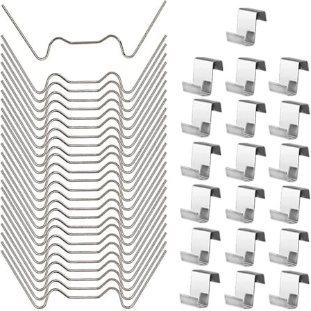 100 stk. 50x Drivhus Glaslister W Trådclips og 50x Z Overlap Clips til Drivhus Glas Udskiftning Tilbehør Drivhus Glas Clips Rustfrit Stål G