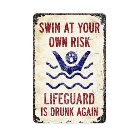 Koristeelliset uima-altaan säännöt -kyltit, koristeellinen metallikyltti uima-altaalle