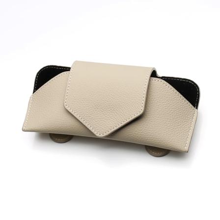 Bil Sun Shadow Glasögon Clip Läder Case