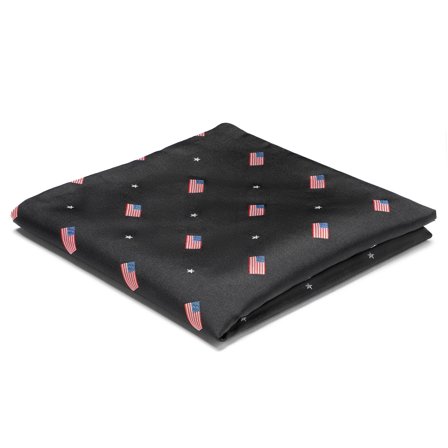 Sort Dobbeltsidet Lommeklud m. Amerikanske Flag til mænd