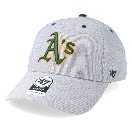 47 Brand - MLB Harmaa adjustable Lippis - Oakland Athletics Storm Cloud 47 Mvp Charcoal/Green Adjustable @ Hatstore