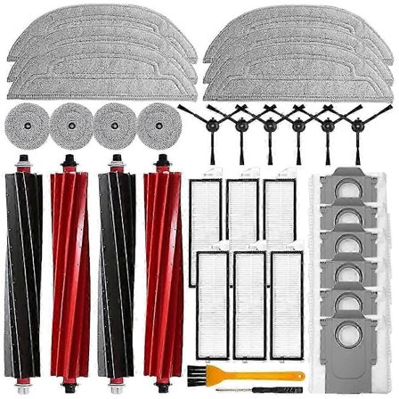 34 Deler for S8 MaxV Ultra Robot Støvsuger Deler Rulle Sidebørster Filtre Mopper Kluter Støvposer Tilbehør